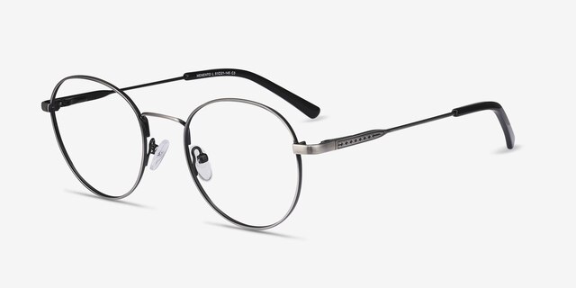 Memento Gunmetal MetalEyeglass Frames from EyeBuyDirect, Angle View