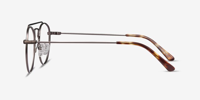 Chariot Gunmetal MetalEyeglass Frames from EyeBuyDirect, Side View