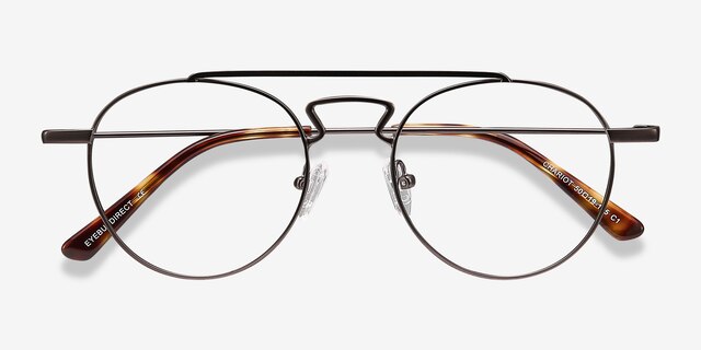 Chariot Gunmetal MetalEyeglass Frames from EyeBuyDirect, Closed View
