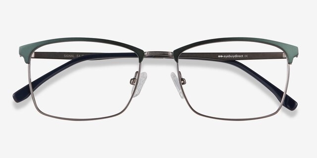 Signal Vert MétalMontures de lunettes de vue d'EyeBuyDirect, Vue Rapprochée
