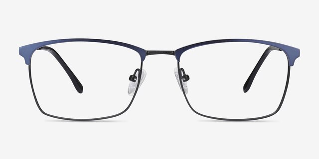 Signal Blue MetalEyeglass Frames from EyeBuyDirect, Front View
