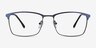 Signal Blue MetalEyeglass Frames from EyeBuyDirect, Front View