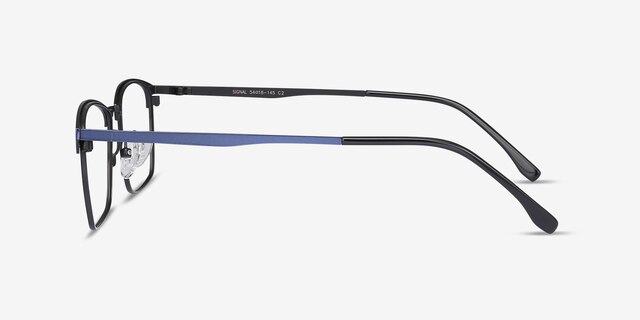 Signal Blue MetalEyeglass Frames from EyeBuyDirect, Side View