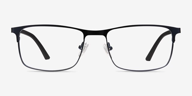 Wit Navy MetalEyeglass Frames from EyeBuyDirect, Front View