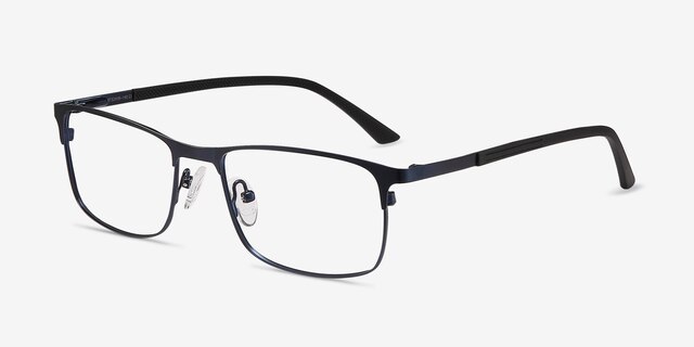 Wit Navy MetalEyeglass Frames from EyeBuyDirect, Angle View