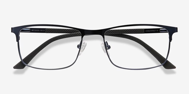 Wit Navy MetalEyeglass Frames from EyeBuyDirect, Closed View