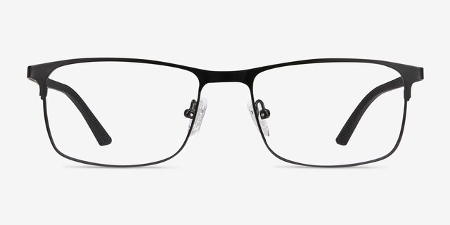 Wit Black MetalEyeglass Frames from EyeBuyDirect, Front View