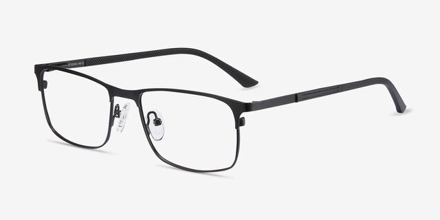 Wit Black MetalEyeglass Frames from EyeBuyDirect, Angle View