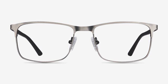 Wit Gunmetal MetalEyeglass Frames from EyeBuyDirect, Front View