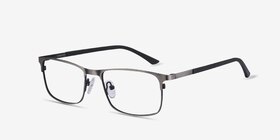 Wit Gunmetal Métal Montures de lunettes de vue d'EyeBuyDirect, Vue d'Angle