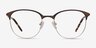 Perceive Brown Golden MetalEyeglass Frames from EyeBuyDirect, Front View