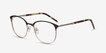 Perceive Brown Golden MetalEyeglass Frames from EyeBuyDirect, Angle View