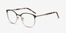 Perceive Brown Golden MetalEyeglass Frames from EyeBuyDirect, Angle View