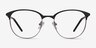 Perceive Black Gunmetal MetalEyeglass Frames from EyeBuyDirect, Front View