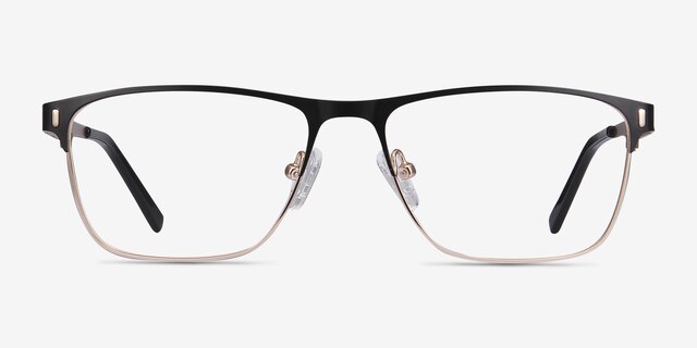 Media Black MetalEyeglass Frames from EyeBuyDirect, Front View