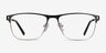 Media Black MetalEyeglass Frames from EyeBuyDirect, Front View