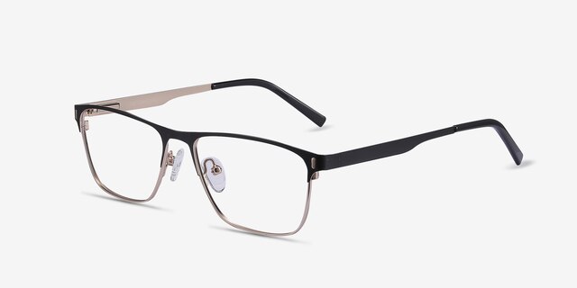 Media Black MetalEyeglass Frames from EyeBuyDirect, Angle View