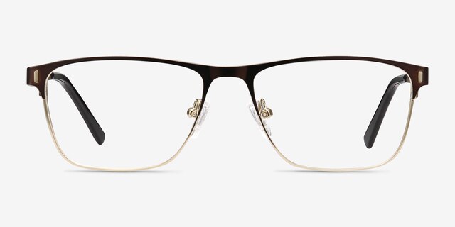 Media Brown MetalEyeglass Frames from EyeBuyDirect, Front View