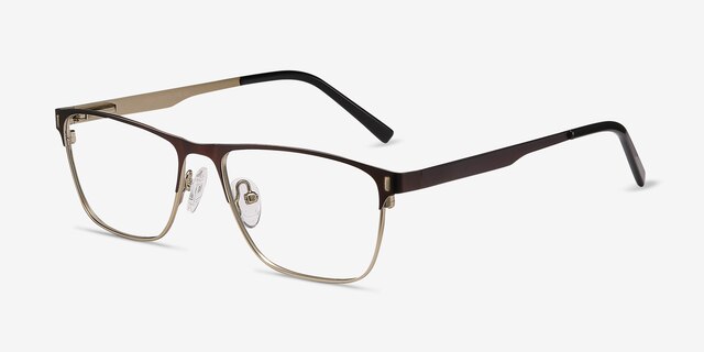 Media Brown MetalEyeglass Frames from EyeBuyDirect, Angle View