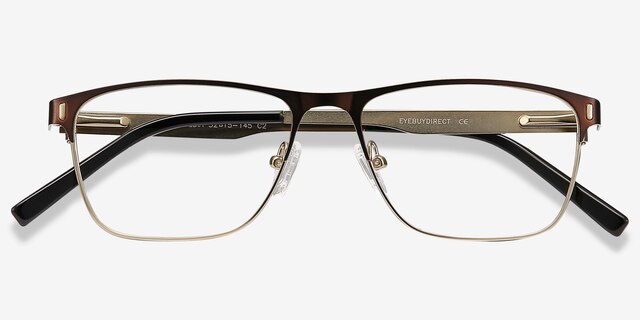 Media Brown MetalEyeglass Frames from EyeBuyDirect, Closed View