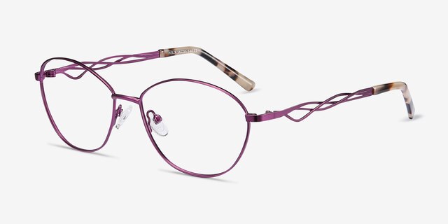 Helix Violet MétalMontures de lunettes de vue d'EyeBuyDirect, Vue d'Angle