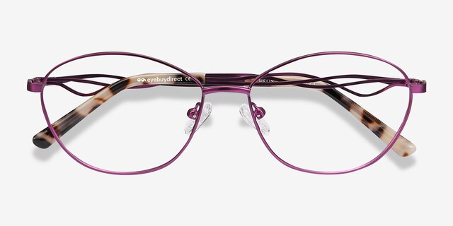 Helix Violet MétalMontures de lunettes de vue d'EyeBuyDirect, Vue Rapprochée