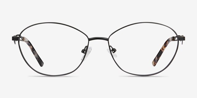 Helix Black MetalEyeglass Frames from EyeBuyDirect, Front View