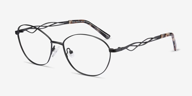 Helix Black MetalEyeglass Frames from EyeBuyDirect, Angle View