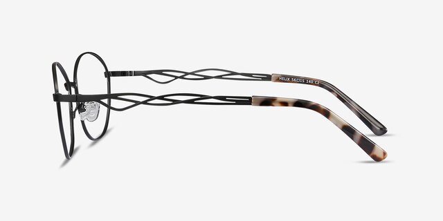 Helix Black MetalEyeglass Frames from EyeBuyDirect, Side View