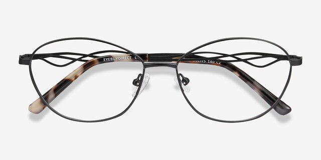 Helix Black MetalEyeglass Frames from EyeBuyDirect, Closed View