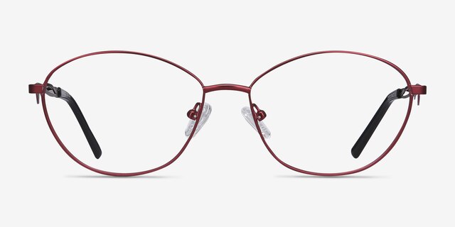 Helix Red MetalEyeglass Frames from EyeBuyDirect, Front View