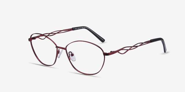 Helix Red MetalEyeglass Frames from EyeBuyDirect, Angle View