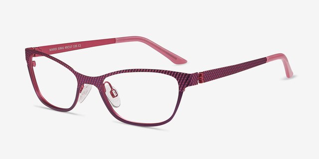Mardi Gras Rose MétalMontures de lunettes de vue d'EyeBuyDirect, Vue d'Angle