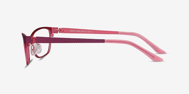 Mardi Gras Rose MétalMontures de lunettes de vue d'EyeBuyDirect, Vue de Côté
