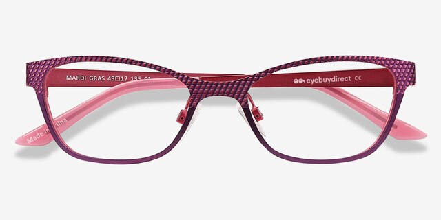 Mardi Gras Rose MétalMontures de lunettes de vue d'EyeBuyDirect, Vue Rapprochée