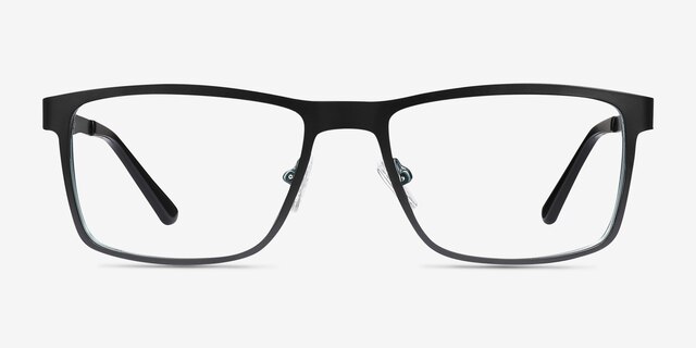 Bemuse Black MetalEyeglass Frames from EyeBuyDirect, Front View