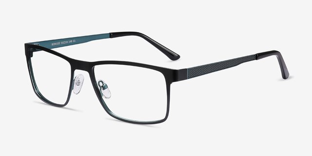 Bemuse Black MetalEyeglass Frames from EyeBuyDirect, Angle View