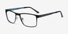 Bemuse Black MetalEyeglass Frames from EyeBuyDirect, Angle View