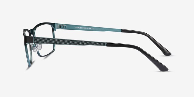 Bemuse Black MetalEyeglass Frames from EyeBuyDirect, Side View