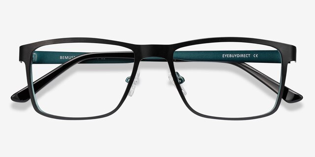 Bemuse Black MetalEyeglass Frames from EyeBuyDirect, Closed View