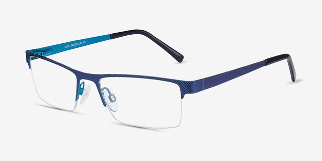 Vine Blue MetalEyeglass Frames from EyeBuyDirect, Angle View