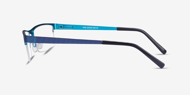 Vine Blue MetalEyeglass Frames from EyeBuyDirect, Side View