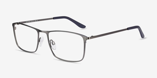 Daytona Gunmetal MétalMontures de lunettes de vue d'EyeBuyDirect, Vue d'Angle