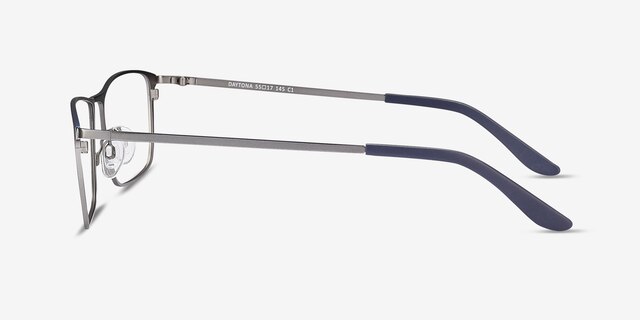 Daytona Gunmetal MétalMontures de lunettes de vue d'EyeBuyDirect, Vue de Côté