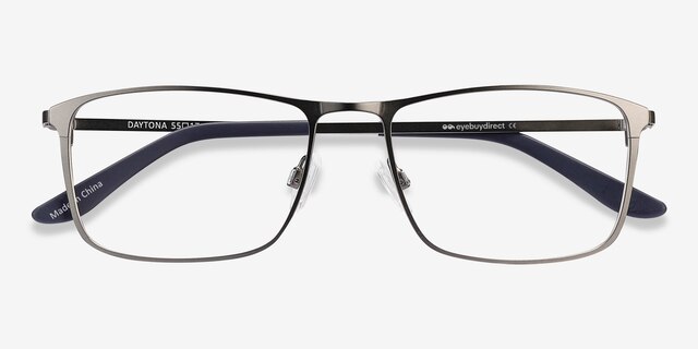 Daytona Gunmetal MétalMontures de lunettes de vue d'EyeBuyDirect, Vue Rapprochée