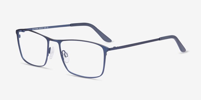 Daytona Bleu MétalMontures de lunettes de vue d'EyeBuyDirect, Vue d'Angle