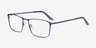 Daytona Bleu MétalMontures de lunettes de vue d'EyeBuyDirect, Vue d'Angle