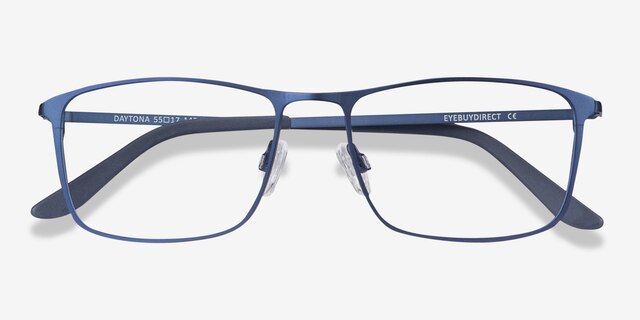 Daytona Bleu MétalMontures de lunettes de vue d'EyeBuyDirect, Vue Rapprochée