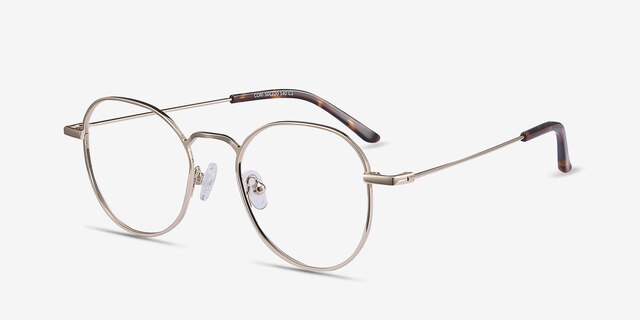 Cori Golden MetalEyeglass Frames from EyeBuyDirect, Angle View