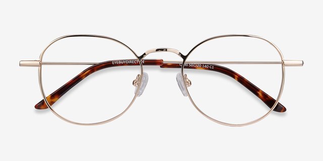 Cori Golden MetalEyeglass Frames from EyeBuyDirect, Closed View